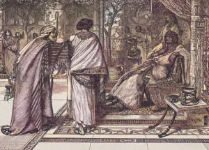Joseph presents his father to Pharoah