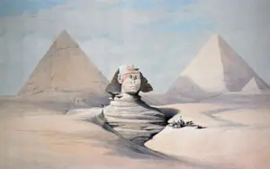 Head of the Great Sphinx Near the Pyramids of Gizeh