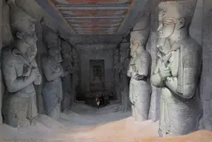 Interior of the Great Temple of Aboo Simbel in Nubia
