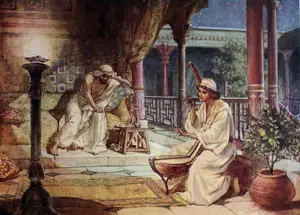 David Playing on the Harp Before Saul